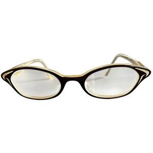 Morgenthal Frederics Eyeglasses Frames Thalia 21 Brown Cat Eye 48-20-145 Glasses